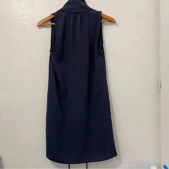 Aritzia‎ Wilfred Sabine Dress Faux-wrap  Mini Dress with pockets in Navy Sz XS - Picture 5 of 11